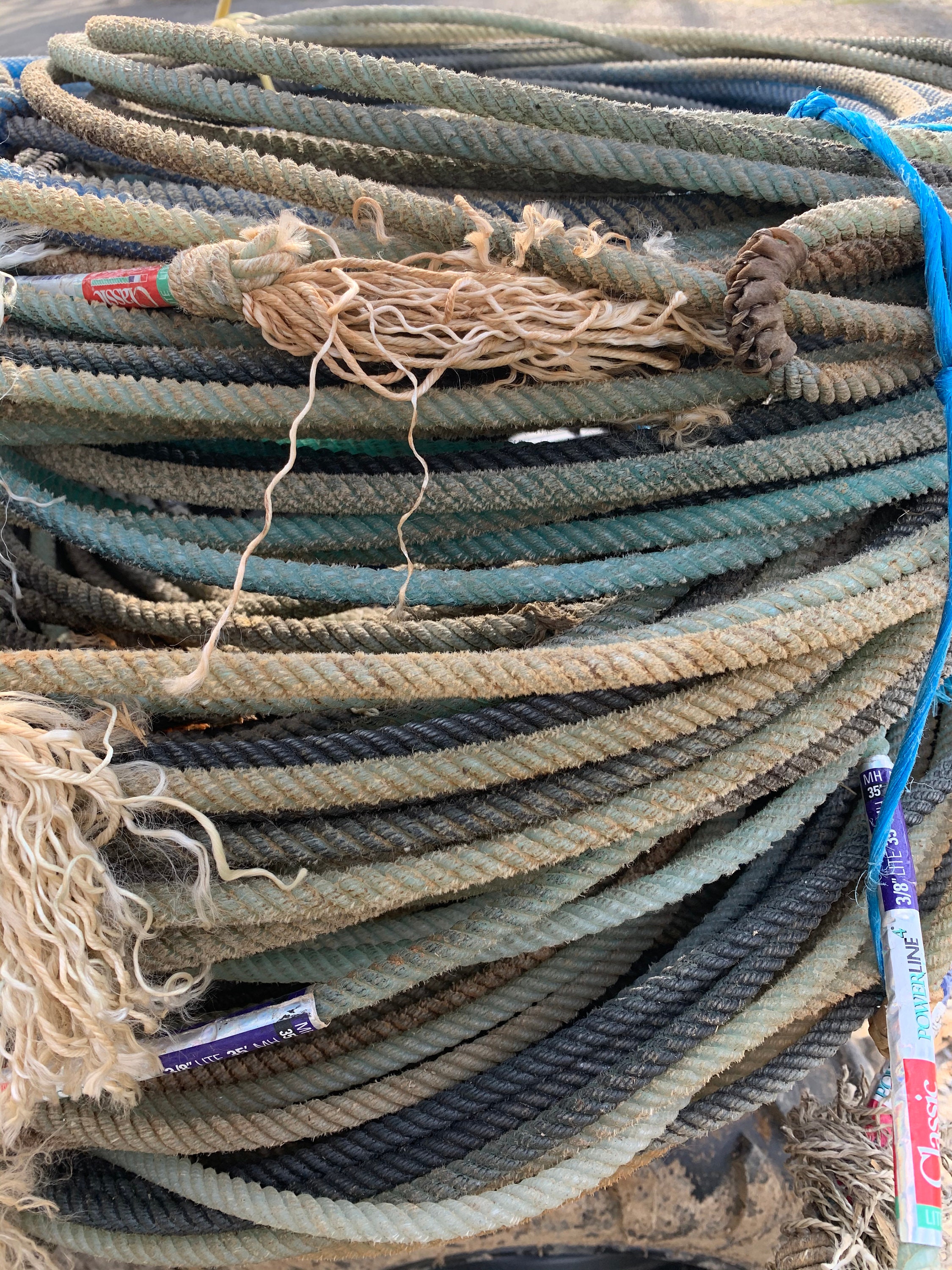 Real Used Cowboy Lariat-Lasso Rope-Western Decor-Farmhouse Decor-Rope Material For Crafts-Multiple Colors Available-