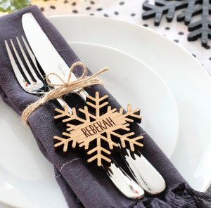 Christmas Personalised Snowflake Place Names Decorations