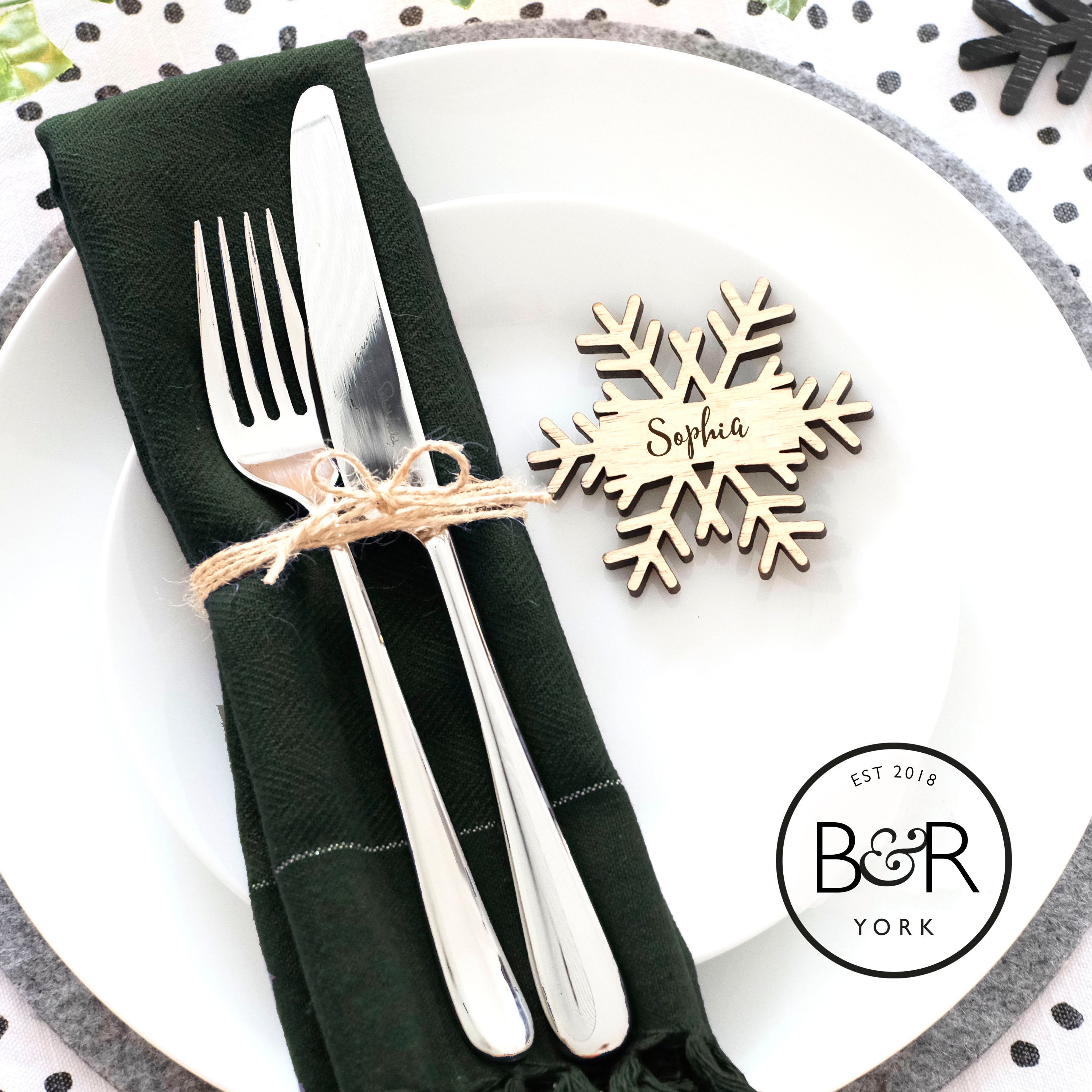 Christmas Personalised Snowflake Place Names Decorations