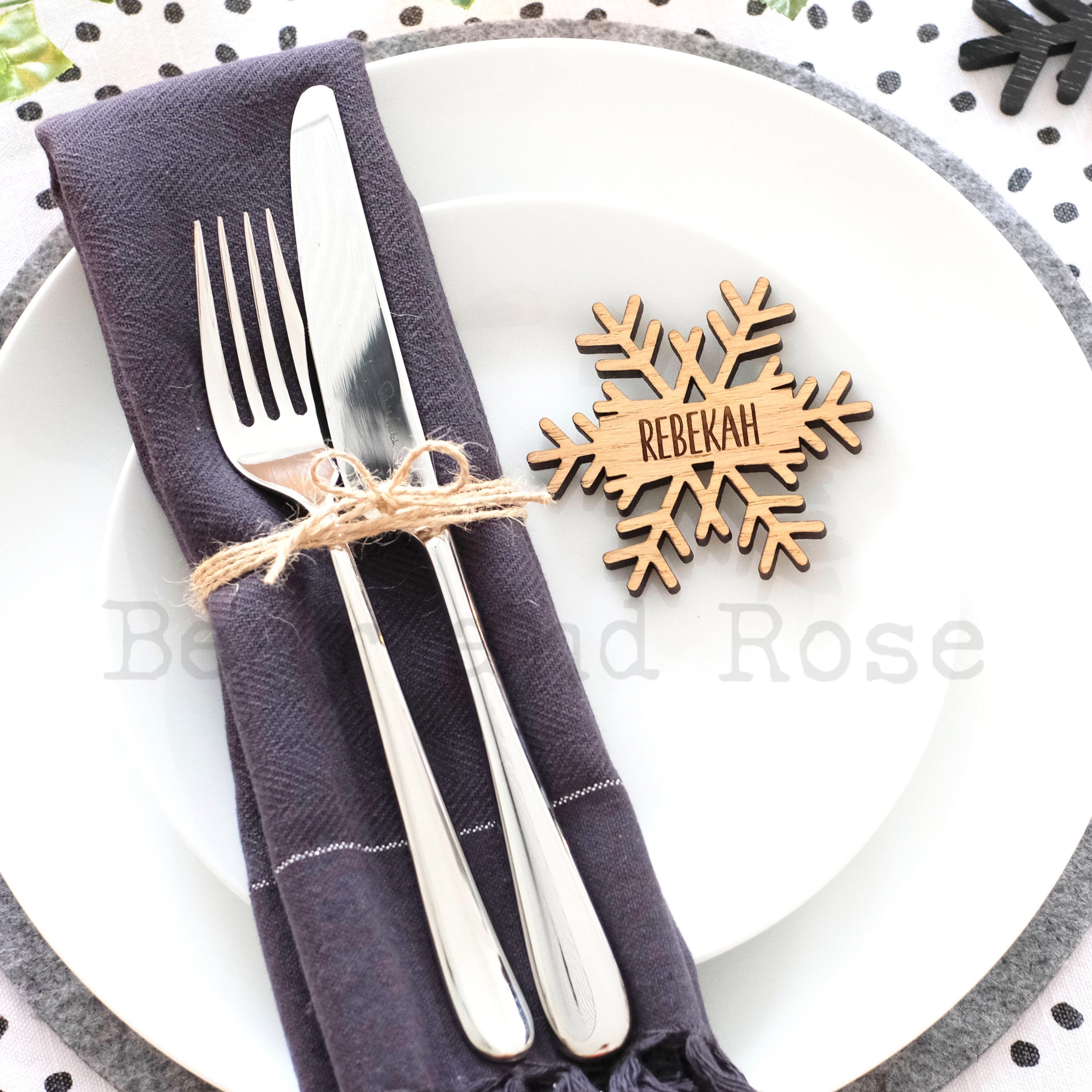 Christmas Personalised Snowflake Place Names Decorations