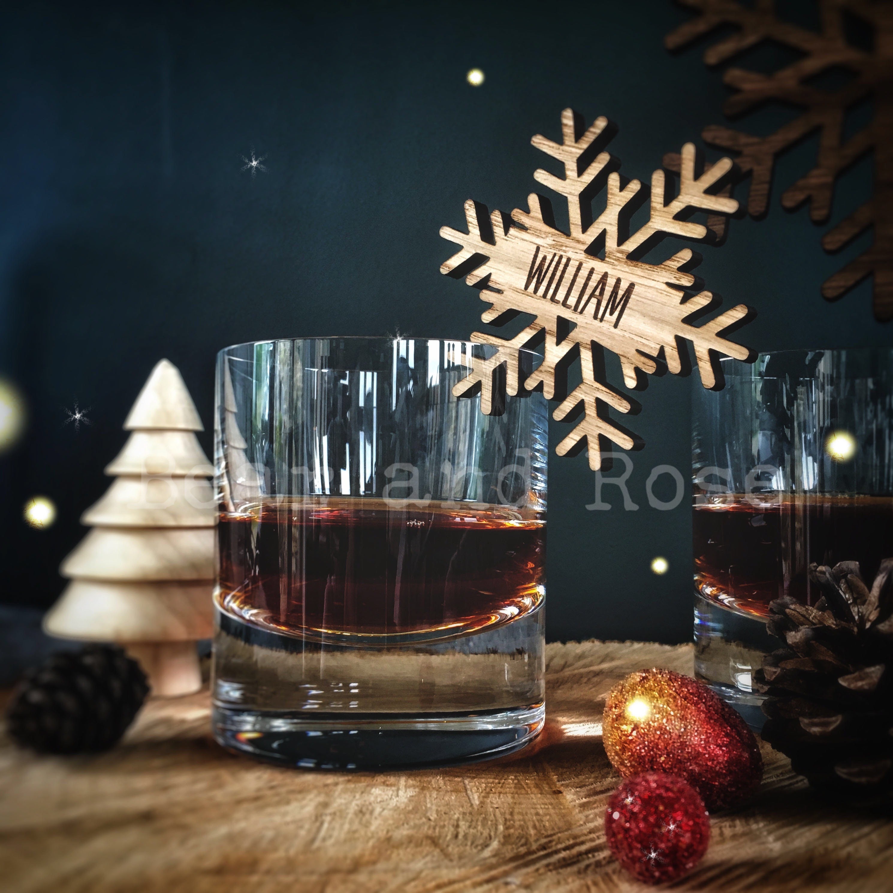 Christmas Personalised Snowflake Place Names Decorations