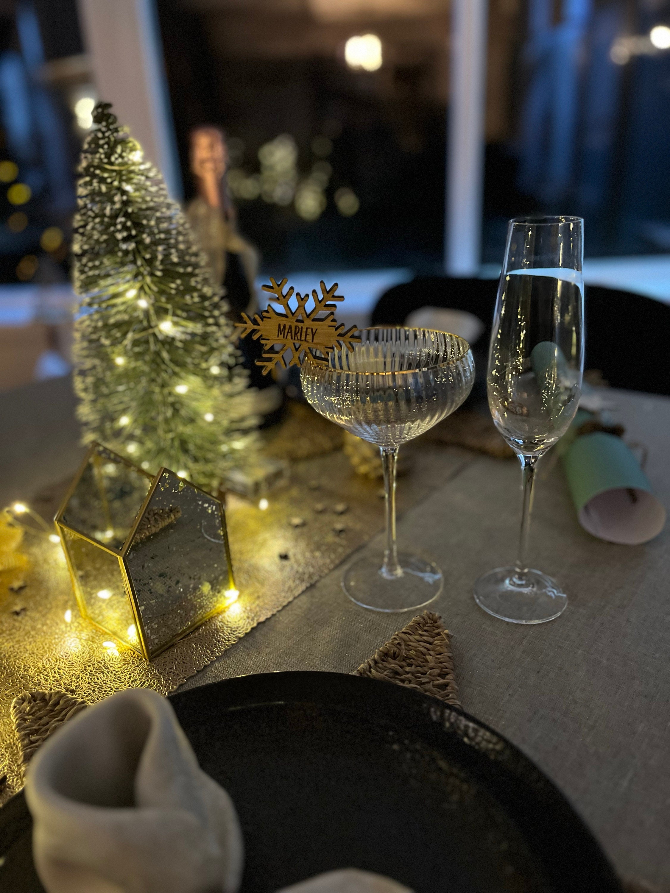 Christmas Personalised Snowflake Place Names Decorations