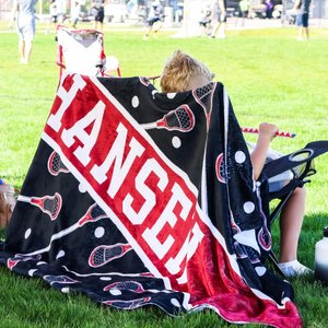 Lacrosse Blanket: Custom Sports Throw (Name, Number, Sizes, Colors)