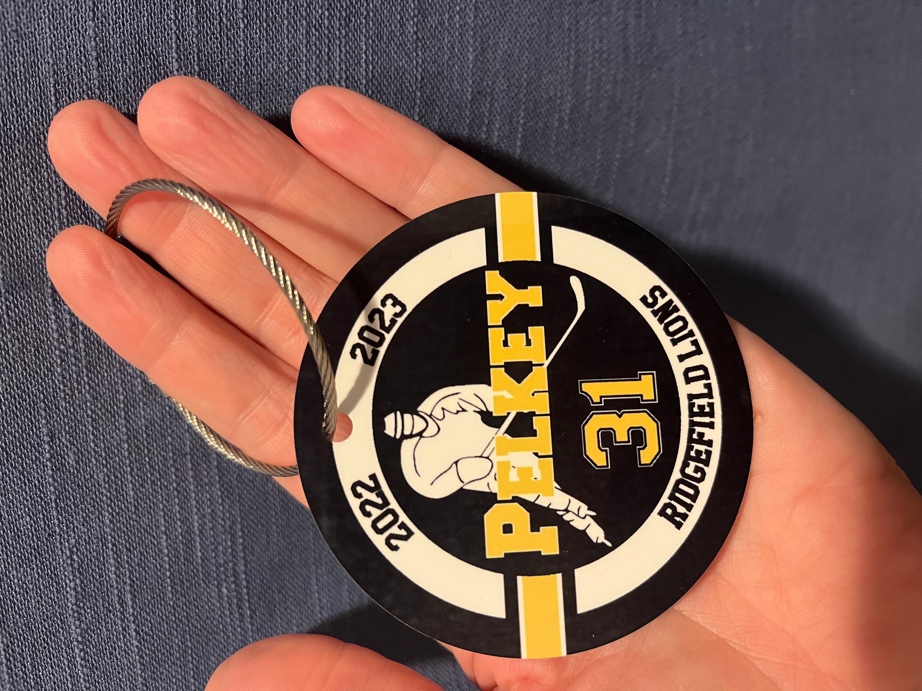 Personalized Ice Hockey Bag Tag: Two Sided Aluminum