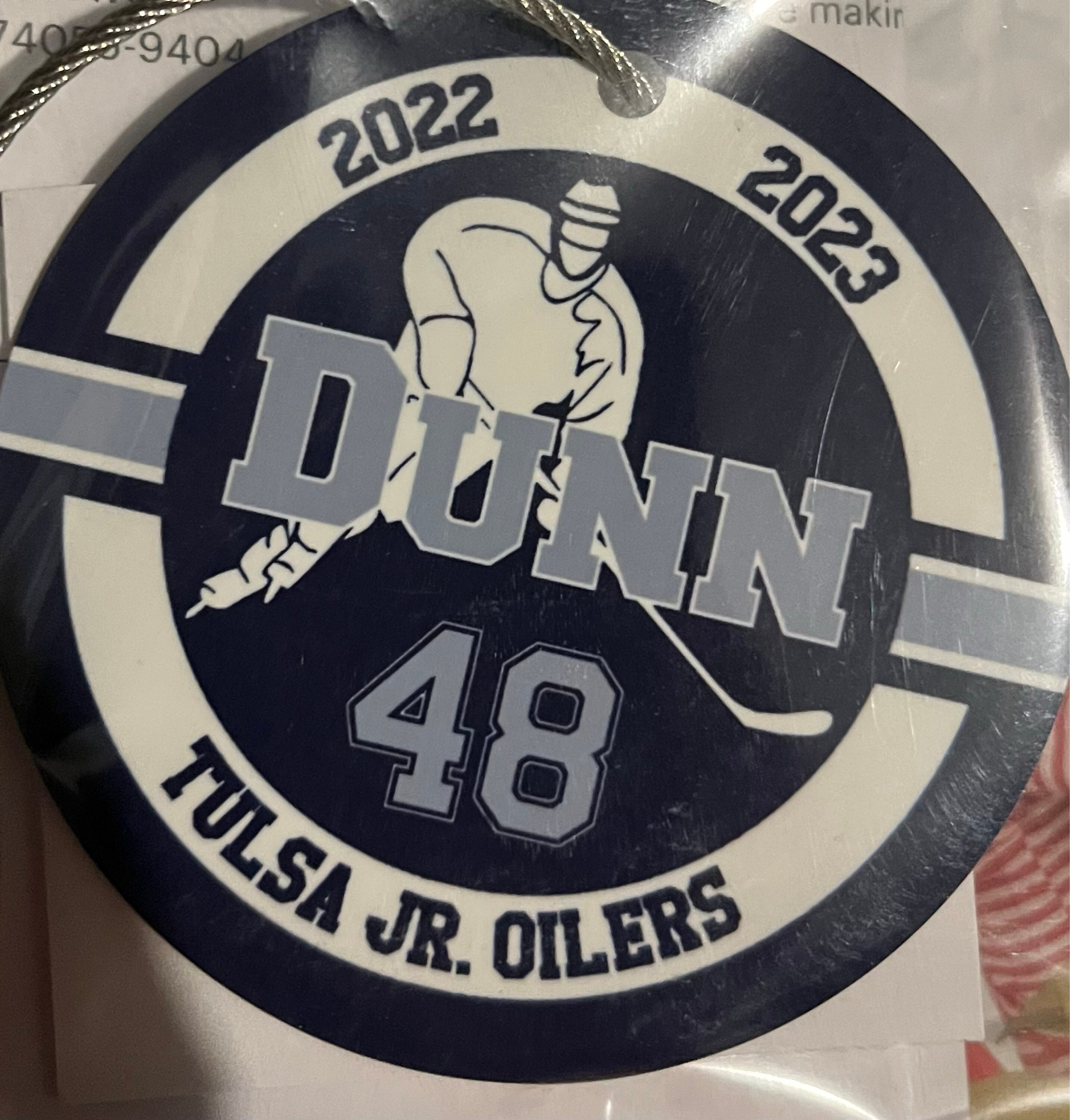 Personalized Ice Hockey Bag Tag: Two Sided Aluminum