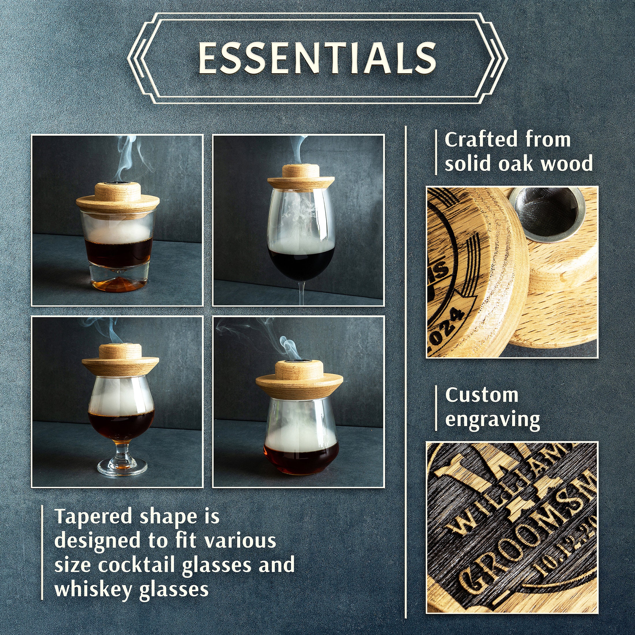 Personalized Whiskey Smoker Kit: Bourbon Cocktail Gift Set