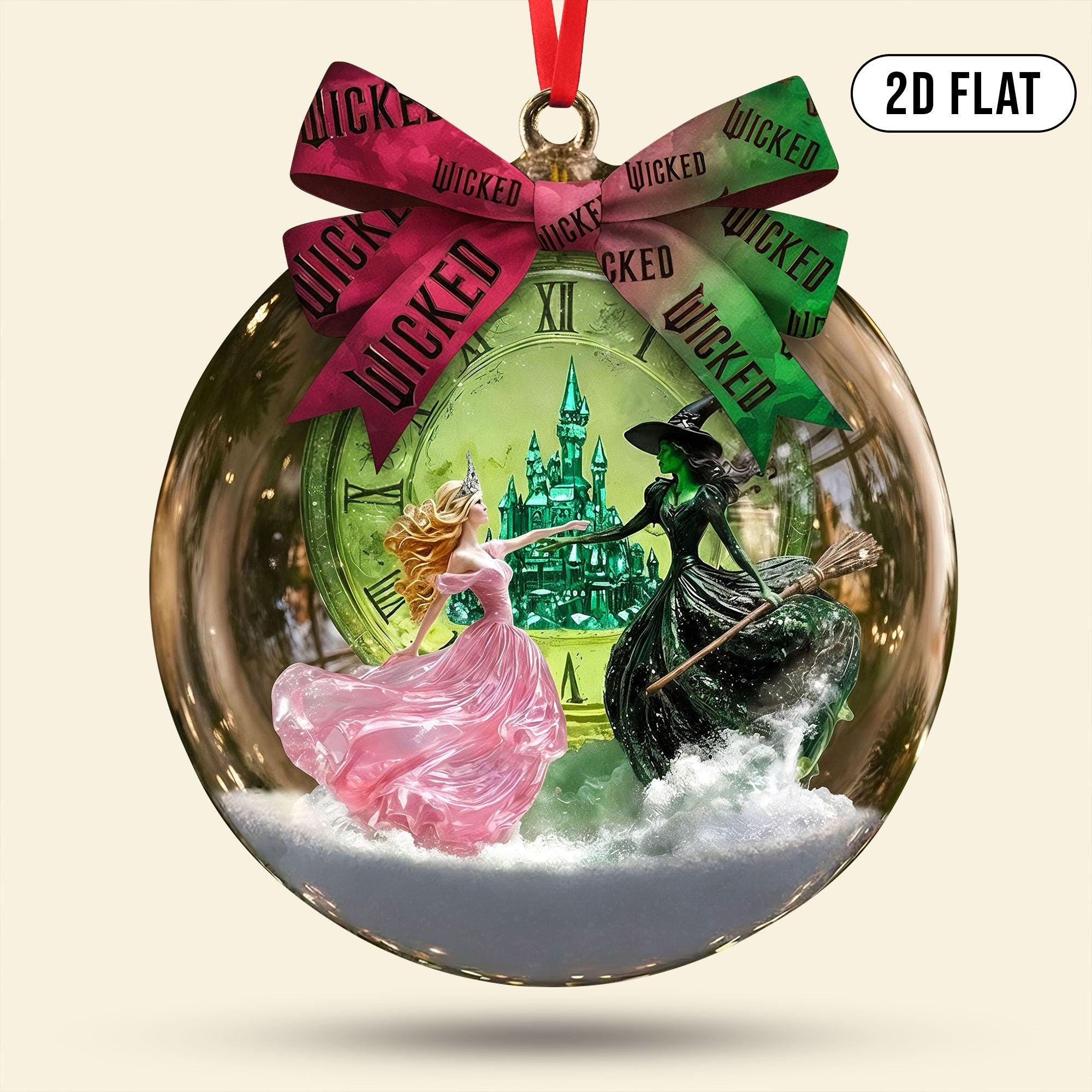 Wicked For Good Bestie Acrylic Ornament, Glinda And Elphaba Best Friend Gift, Changed For Good, The Girl in the Bubble Gift, Pink Witch