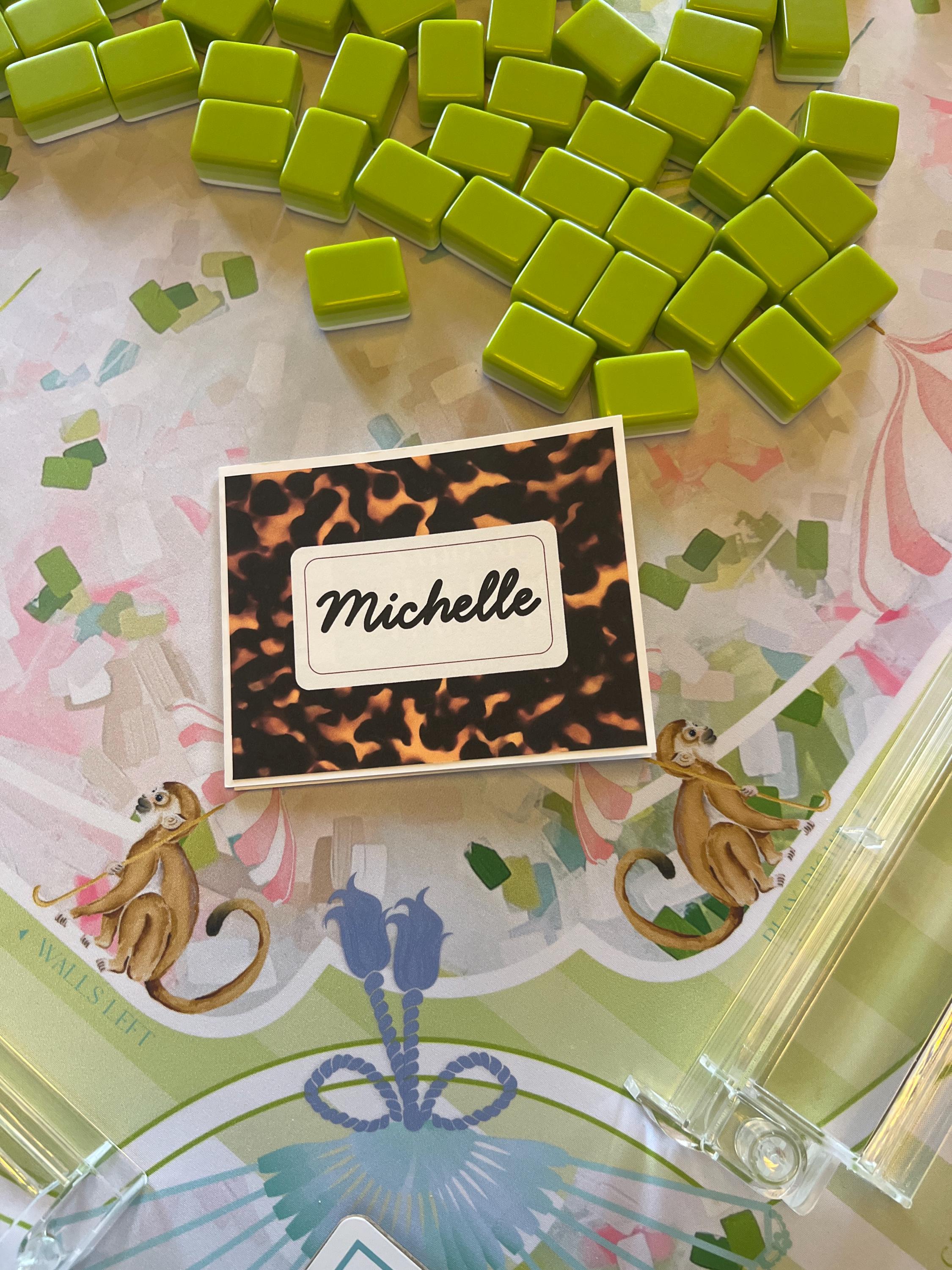 Personalized National Mahjong League Card Sticker: Custom Monogram or Name Decal, Decorative Mahj Card Cover