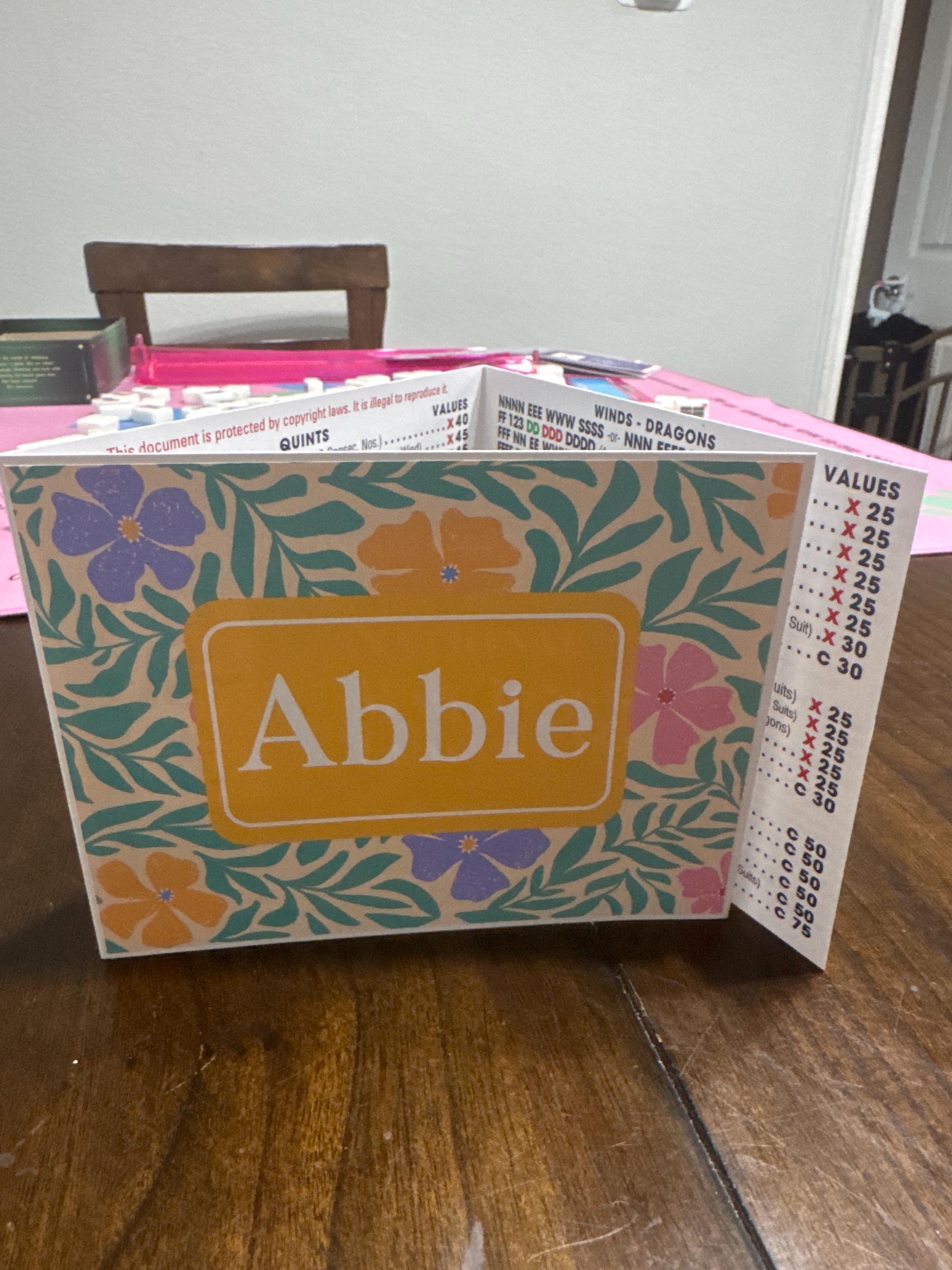 Personalized National Mahjong League Card Sticker: Custom Monogram or Name Decal, Decorative Mahj Card Cover