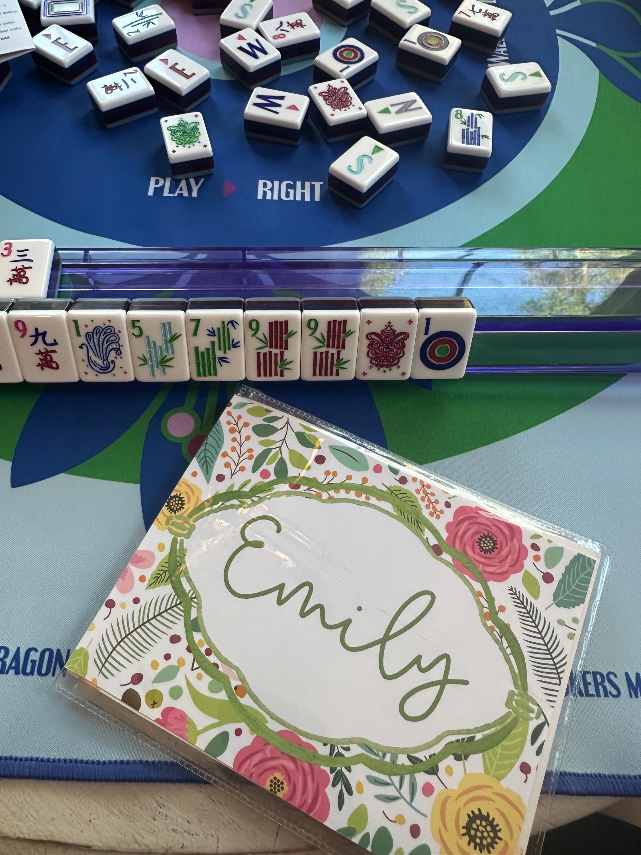 Personalized National Mahjong League Card Sticker: Custom Monogram or Name Decal, Decorative Mahj Card Cover