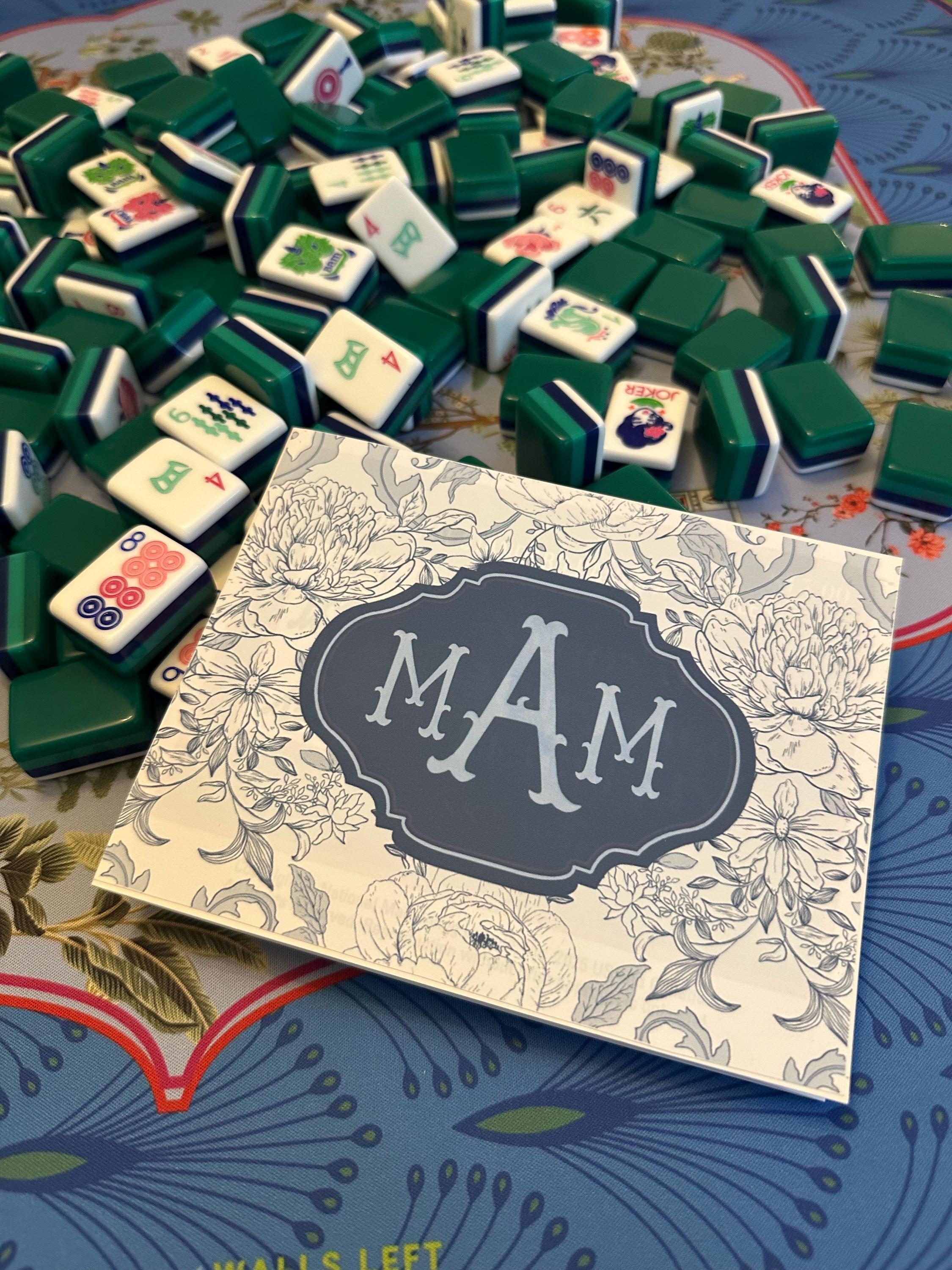 Personalized National Mahjong League Card Sticker: Custom Monogram or Name Decal, Decorative Mahj Card Cover