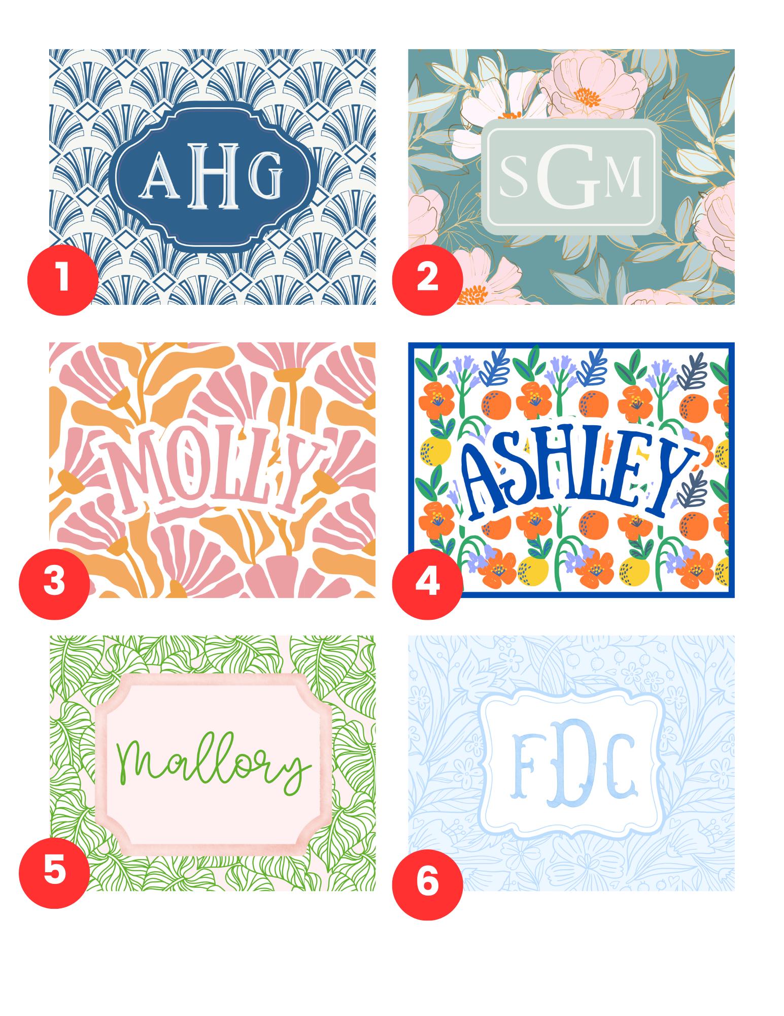 Personalized National Mahjong League Card Sticker: Custom Monogram or Name Decal, Decorative Mahj Card Cover