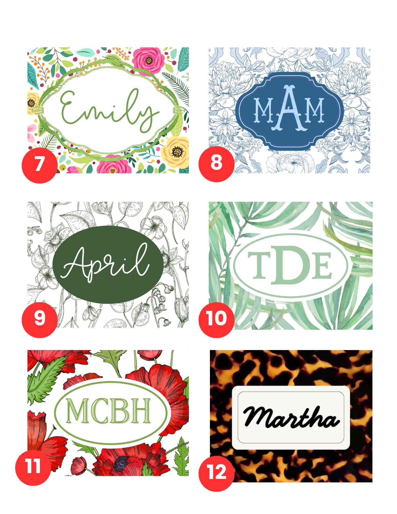 Personalized National Mahjong League Card Sticker: Custom Monogram or Name Decal, Decorative Mahj Card Cover