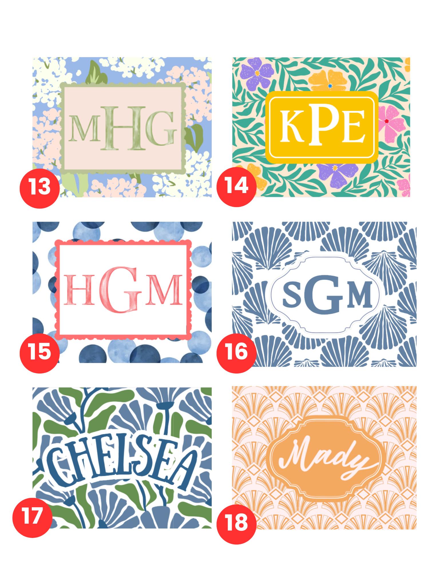 Personalized National Mahjong League Card Sticker: Custom Monogram or Name Decal, Decorative Mahj Card Cover