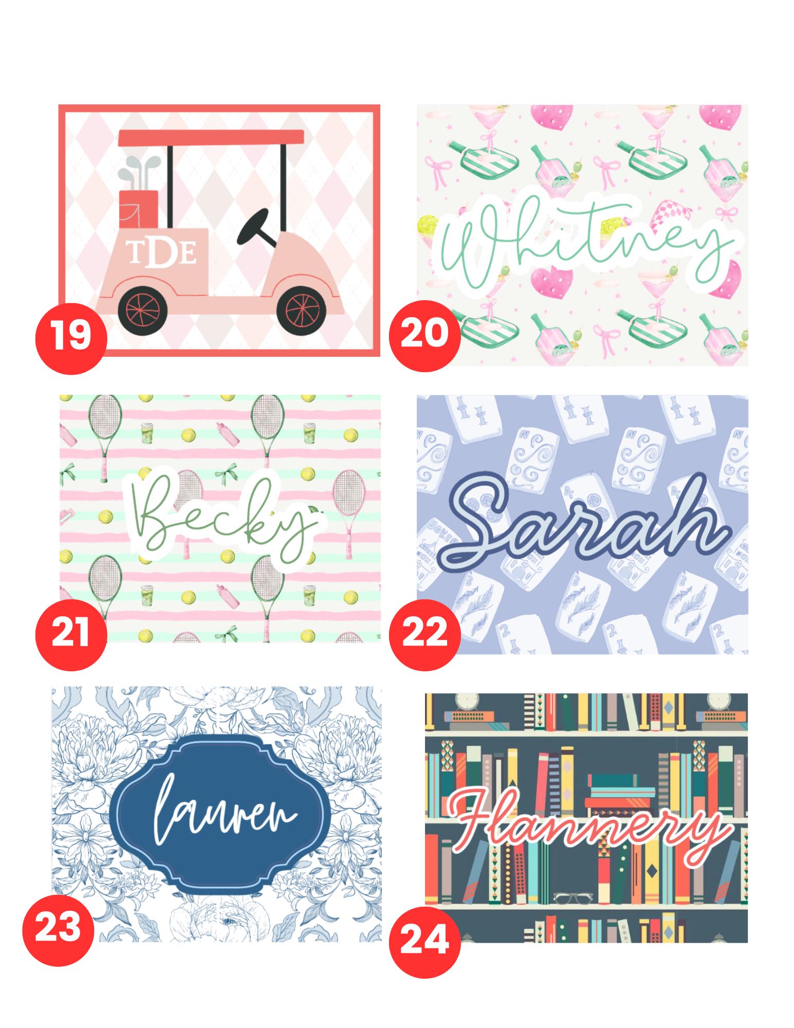 Personalized National Mahjong League Card Sticker: Custom Monogram or Name Decal, Decorative Mahj Card Cover