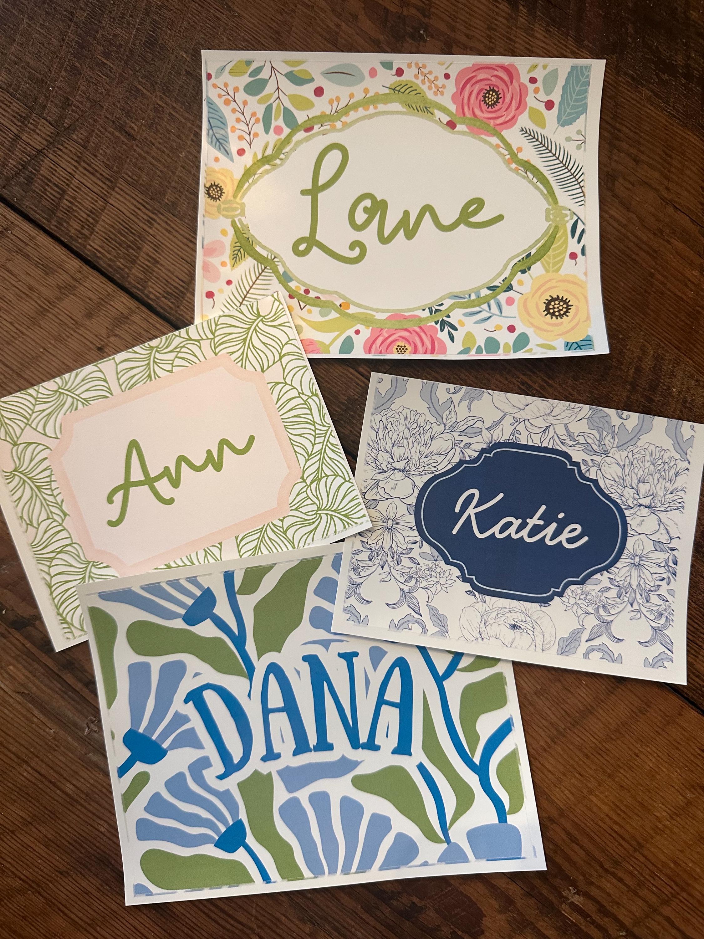 Personalized National Mahjong League Card Sticker: Custom Monogram or Name Decal, Decorative Mahj Card Cover