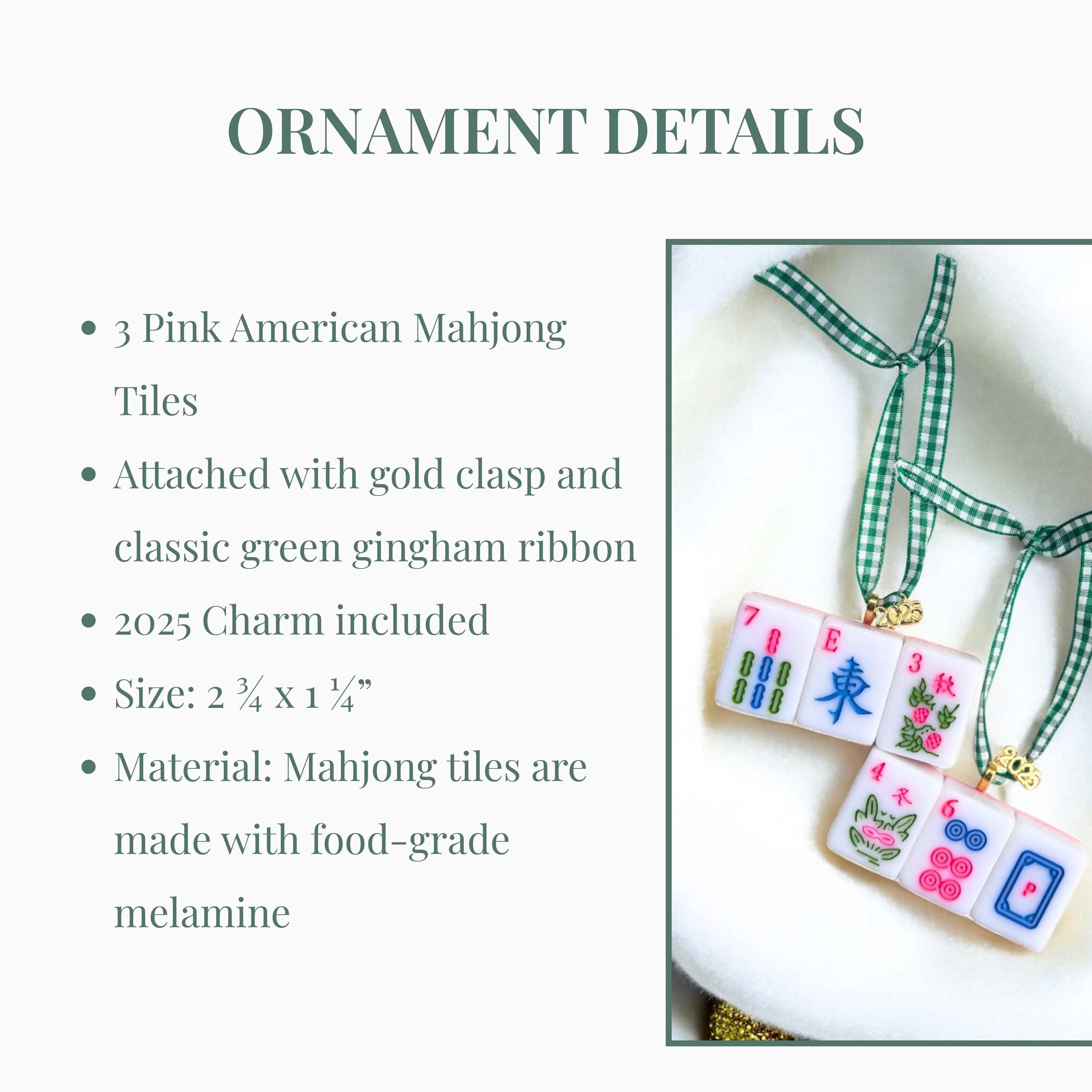 Mahjong Tiles Christmas Ornament Mahjong Gift for Mahjong Club Holiday Decoration Asian Game Piece Lucky Charm Hanging Decoration Tree Decor