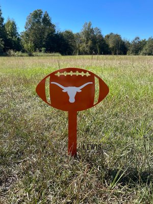Texas Longhorns Football Stake Metal Sign, Football Sign, Football Yard Sign, Football, Sports, Longhorns, Texas Football