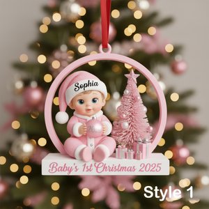 Personalized Baby’s First Christmas Ornament – Custom Acrylic Keepsake, Newborn Christmas Gift for Boys & Girls
