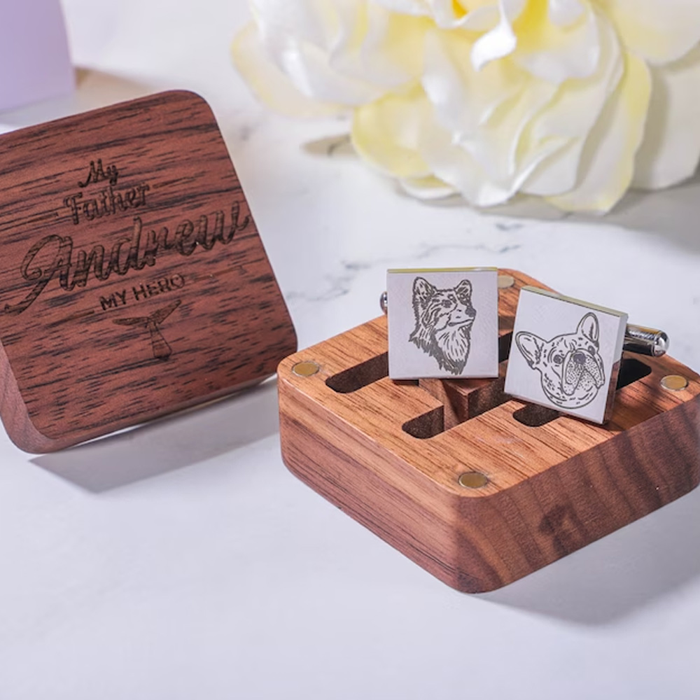 Custom Cufflinks, Pet Portrait Cufflinks, Memorial Cufflinks, Groom Gift from Bride on Wedding Day, Personalized Wedding Gift For Him