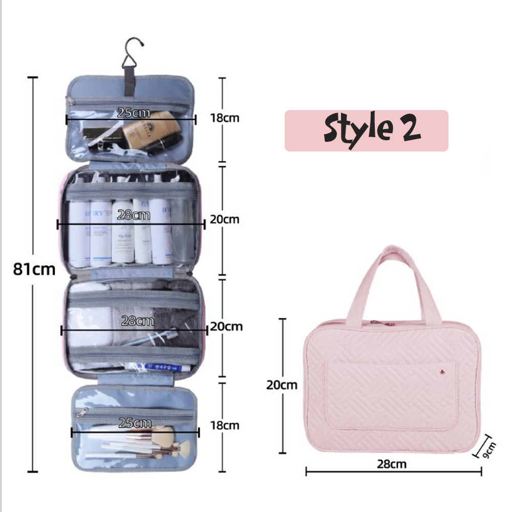 Personalized Names and Birth Flower Cosmetic Travel Bag, Foldable Make Up Organizer, Makeup Bag, Hanging Toiletry Bag for Women, Weekender Bag