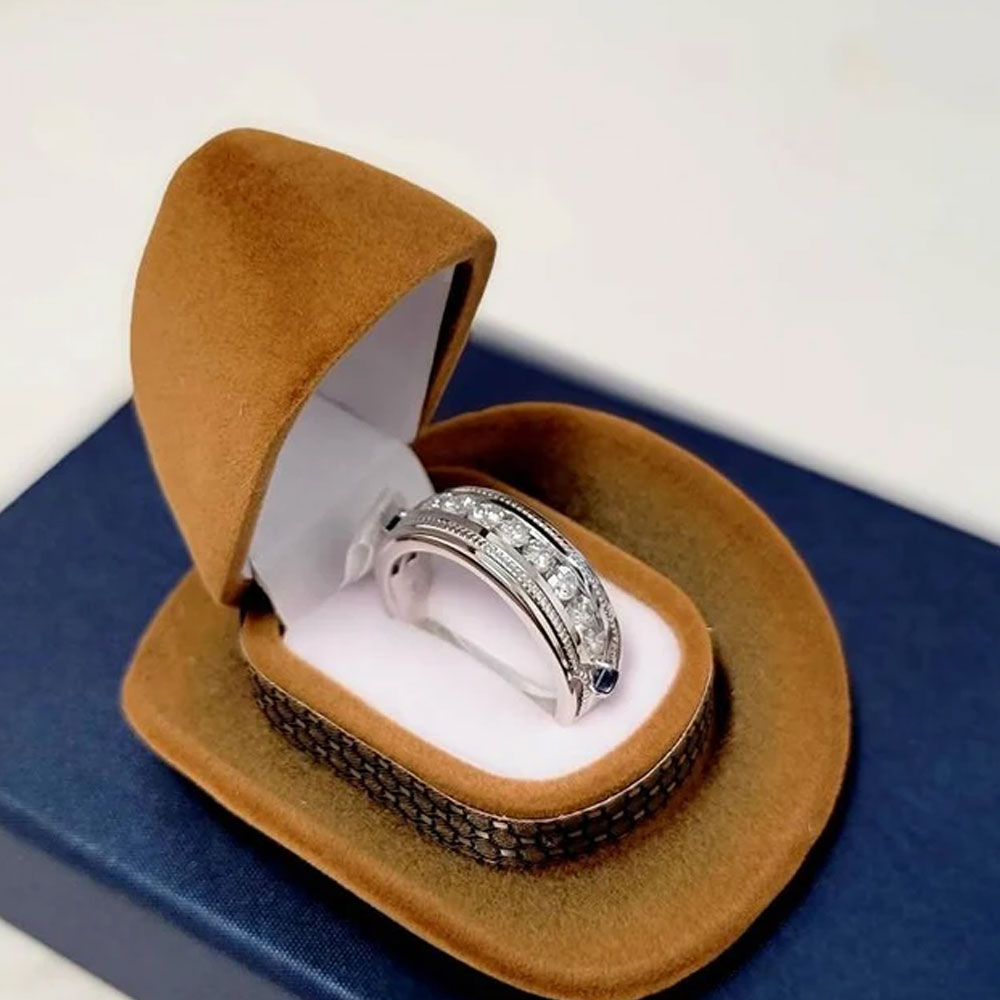 Custom Cowboy Hat Ring Box, Gift Box, Jewelry Box, Proposal Box, Ring Box, Earring Box