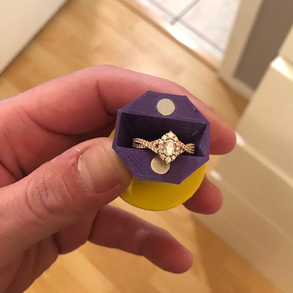 Ring Pop Box 3D Printed Proposal, Wedding Ring Box & Ring Bearer Box