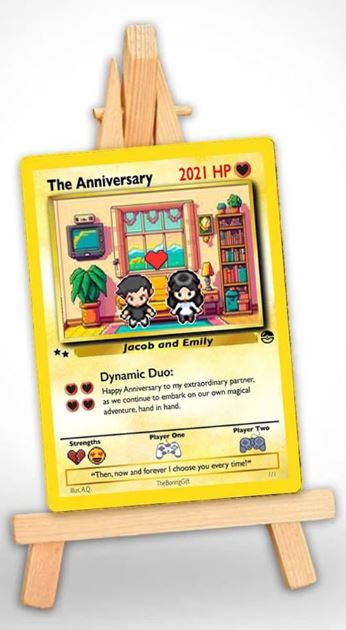 Personalized Pixel Game Style Anniversary Card, Valentine's Day Card