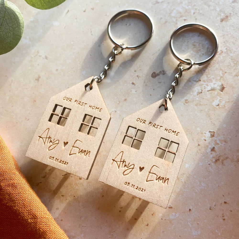 First Home Keyring, Our First Home Gift, First Home Keychain, Housewarming Gift, New House Gift, New Home Keyring, Personalized Keychain