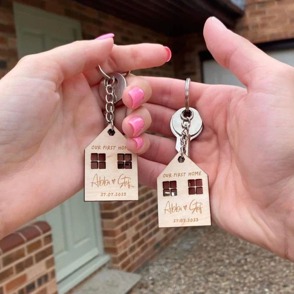 First Home Keyring, Our First Home Gift, First Home Keychain, Housewarming Gift, New House Gift, New Home Keyring, Personalized Keychain
