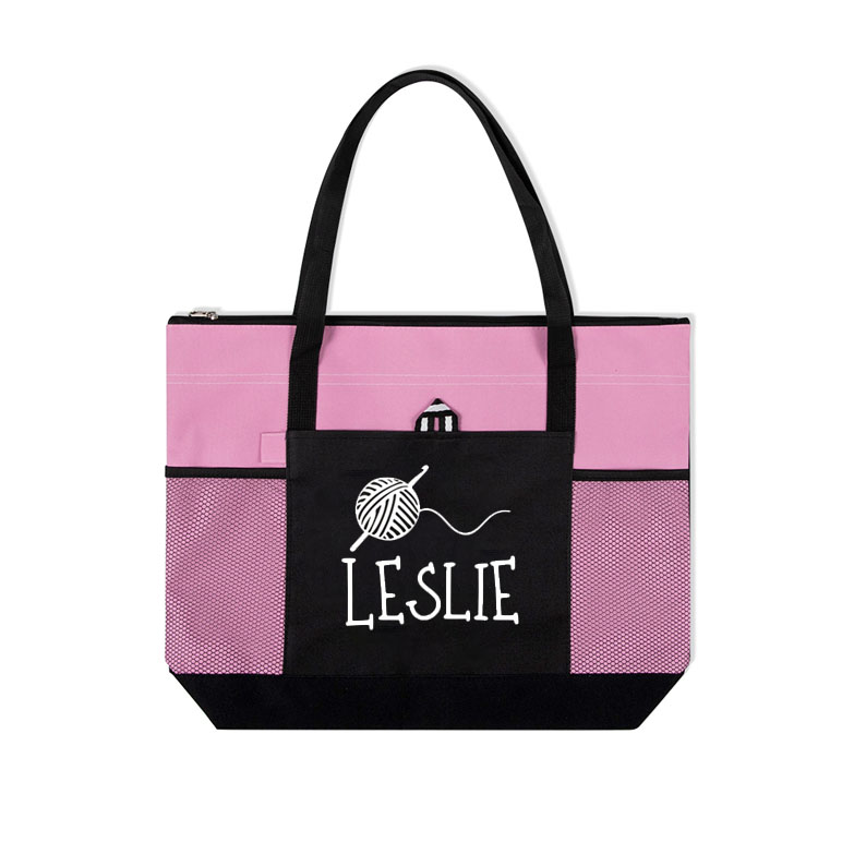 Personalized Crochet Bag, Custom Crocheter Gift, Tote For Crochet, Christmas Hanukkah Gift For Mom, Grandma Bag, Crochet Gift