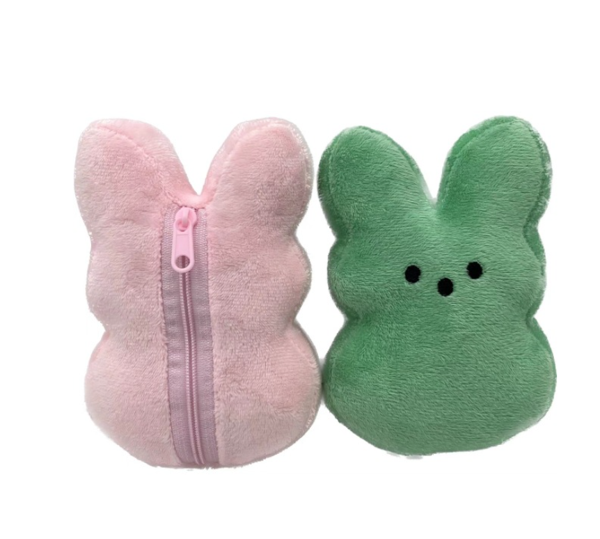 Bunny Coin Purse, Personalized Name Easter Bunny Plush Doll, Bunny Wallet, Easter Gift