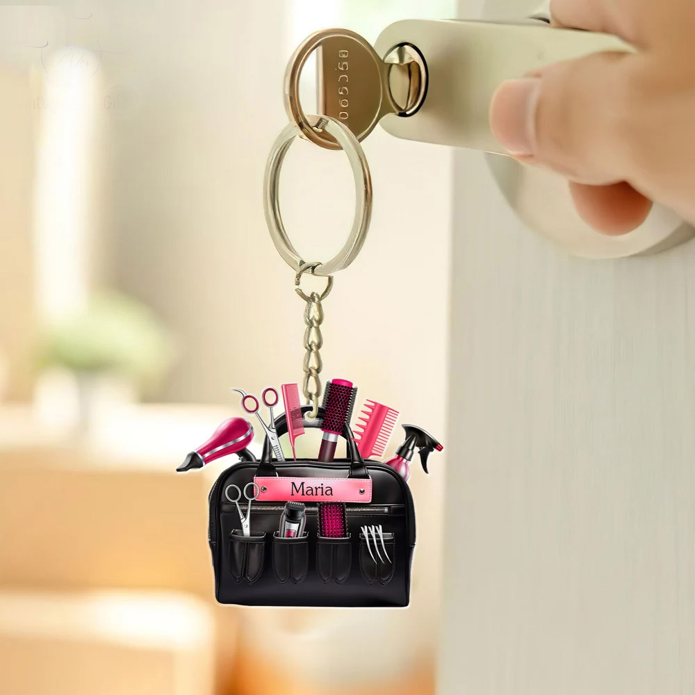 Personalized Hairstylist Key Chain, Gift for Hairdresser, Hairstylist Appreciation Day Gift