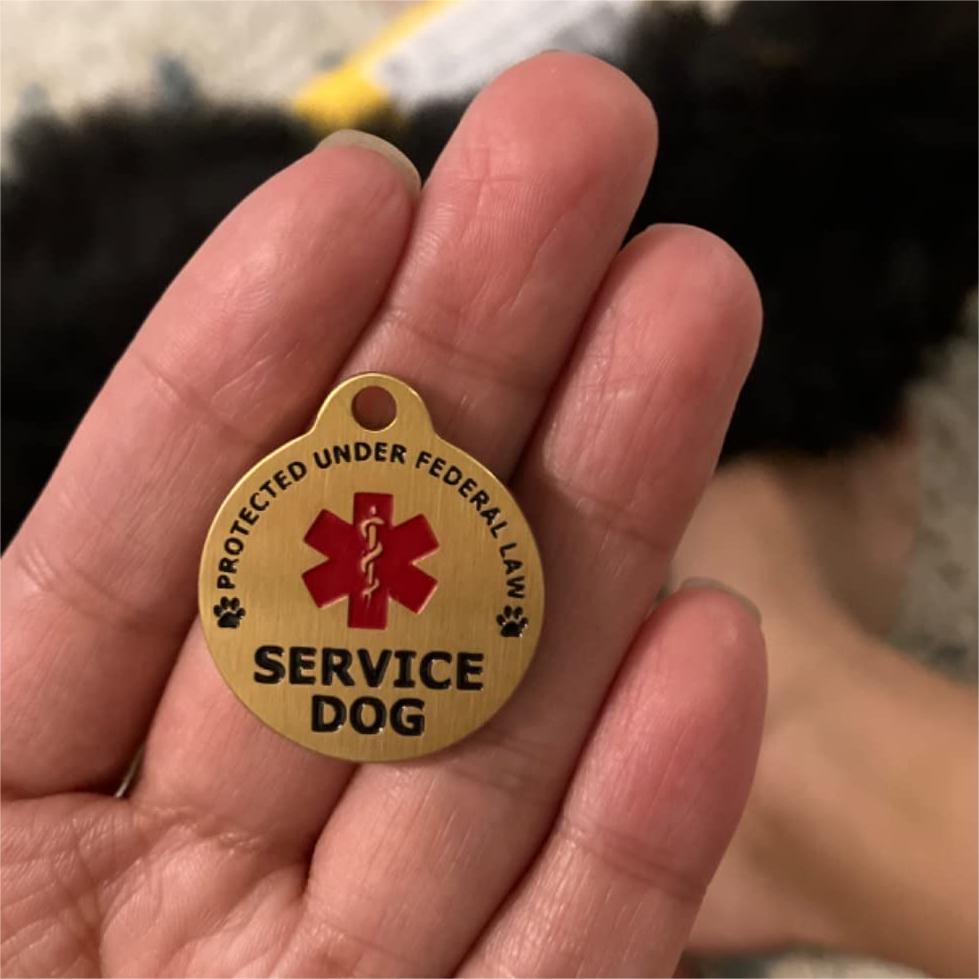 Custom Engraved Emotional Support Animal (ESA) and Service Dog & Cat ID Tag, Customized Info Engraved on Stainless Steel Tag for Therapy Pets, Personalized Laser Engraved Dog Collar Tag