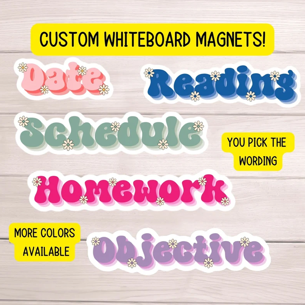 Custom Classroom Magnet School Subject, Personalized Magnetic Whiteboard Blackboard, Back To School