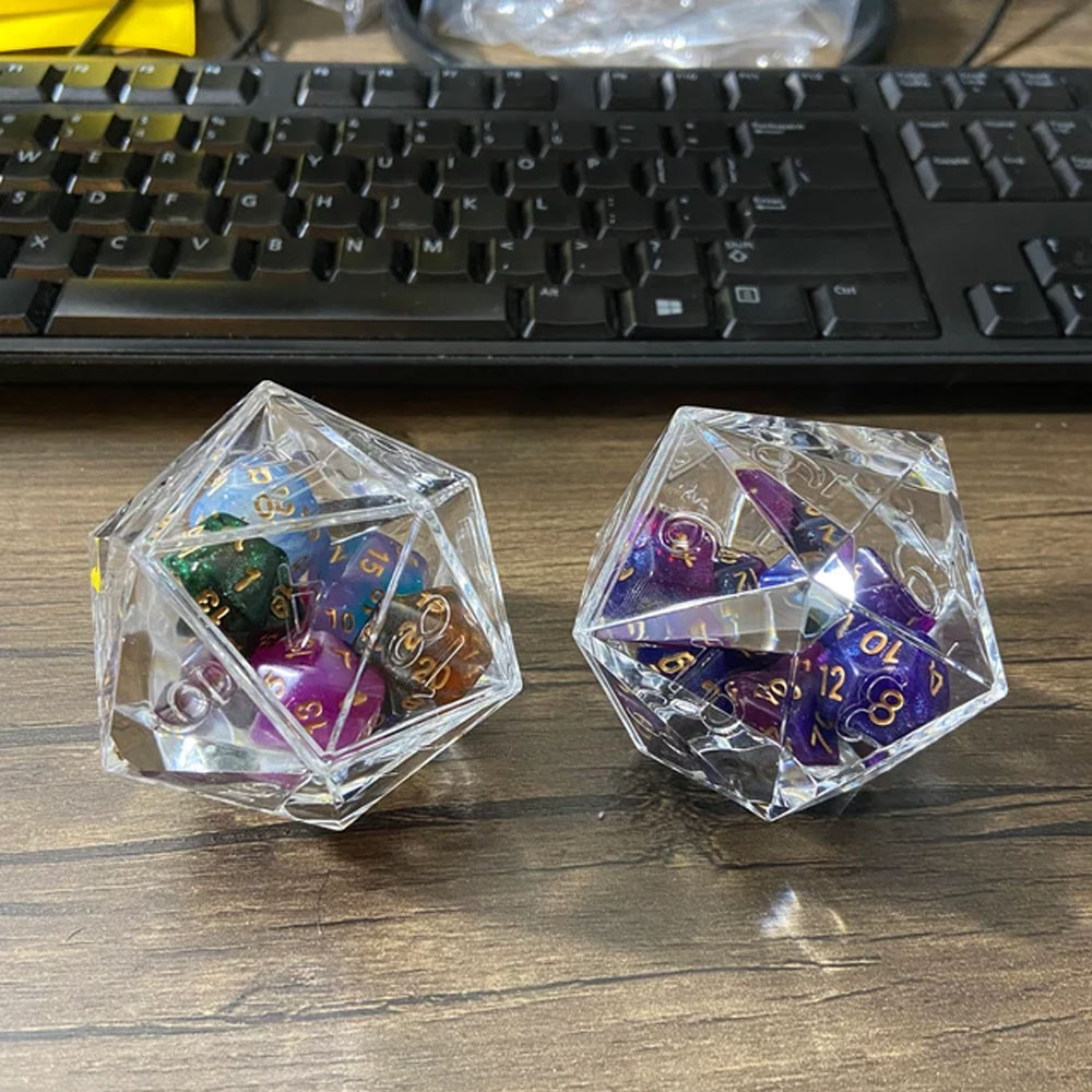 4 pack Kraken Logo D20 Dice Display, Display Storage Case for 12pc Dice, Dice Sets Dice Collection, Display Case For Dice Sets