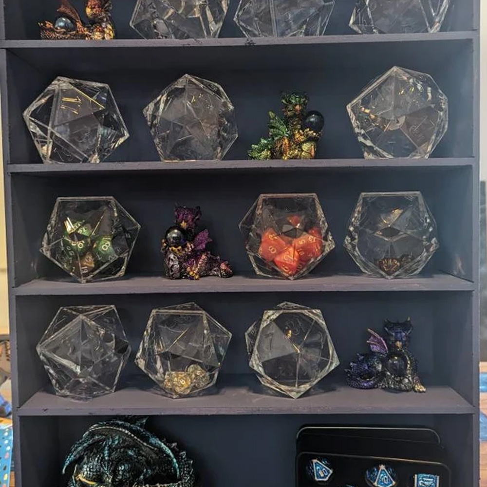 4 pack Kraken Logo D20 Dice Display, Display Storage Case for 12pc Dice, Dice Sets Dice Collection, Display Case For Dice Sets