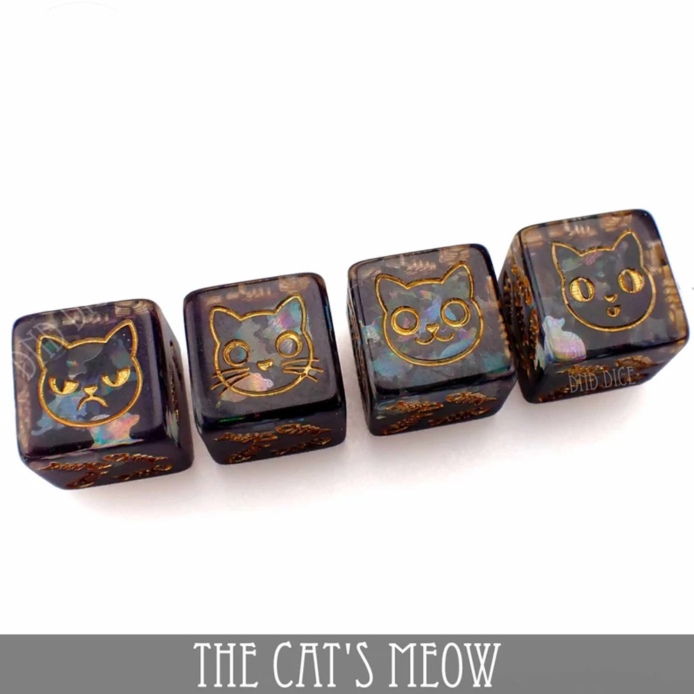 The Cat's Meow Exclusive 11 Dice Set, Kitty Cat Faces