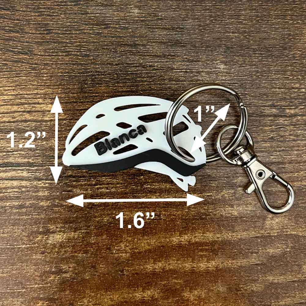 Personalized Name Bike Helmet Keychain, 3D Printed Sport Keyrings, Bike Backpack Tags, Mtb Team Gift, Gift for Rider