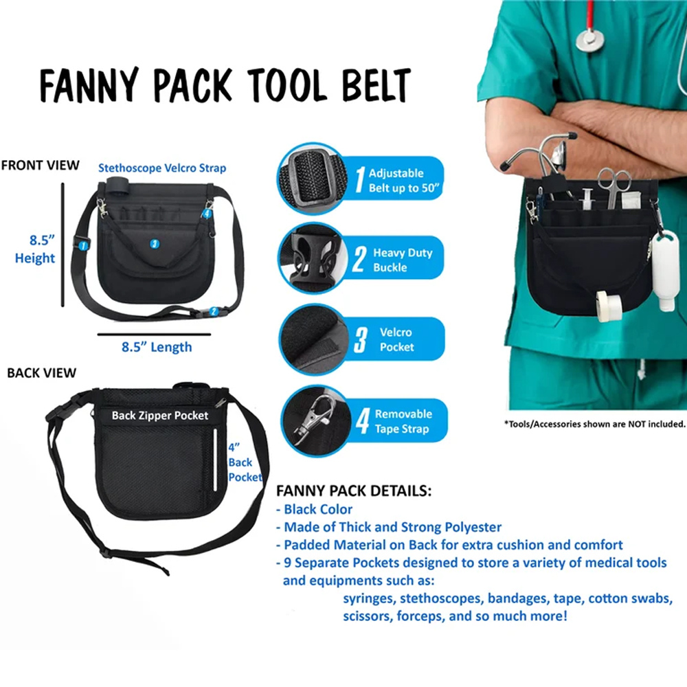 Custom Name Vet Tech Fanny Pack, Multi-color Vet Tech Tool Belt, Vet Tool Organizer Bag, Gift for Vet Tech/Assistant