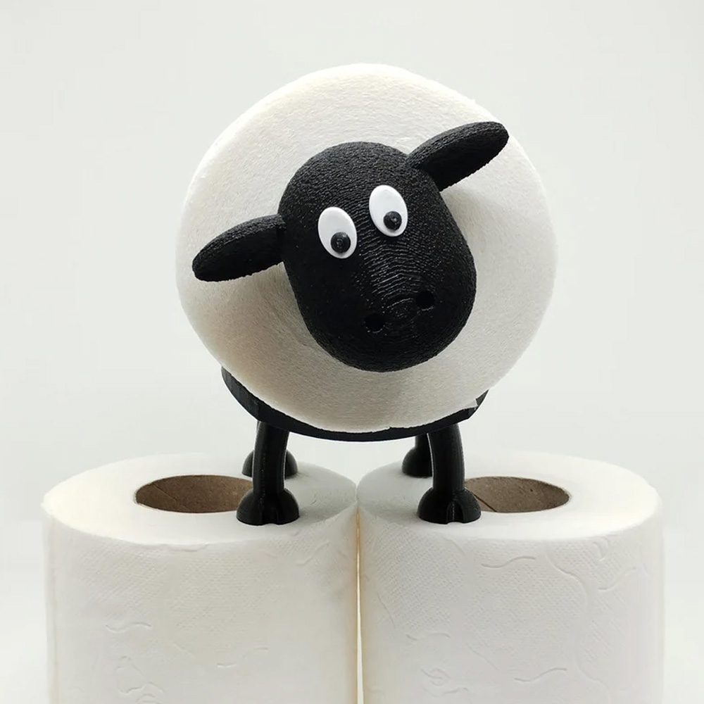 Rustic Farmhouse-Inspired Sheep Shaped Toilet Paper Roll Holder for Bathroom Decor, Charming Countertop or Wall-Mounted Tissue Dispenser, Funny Gift Idea for Animal Lovers