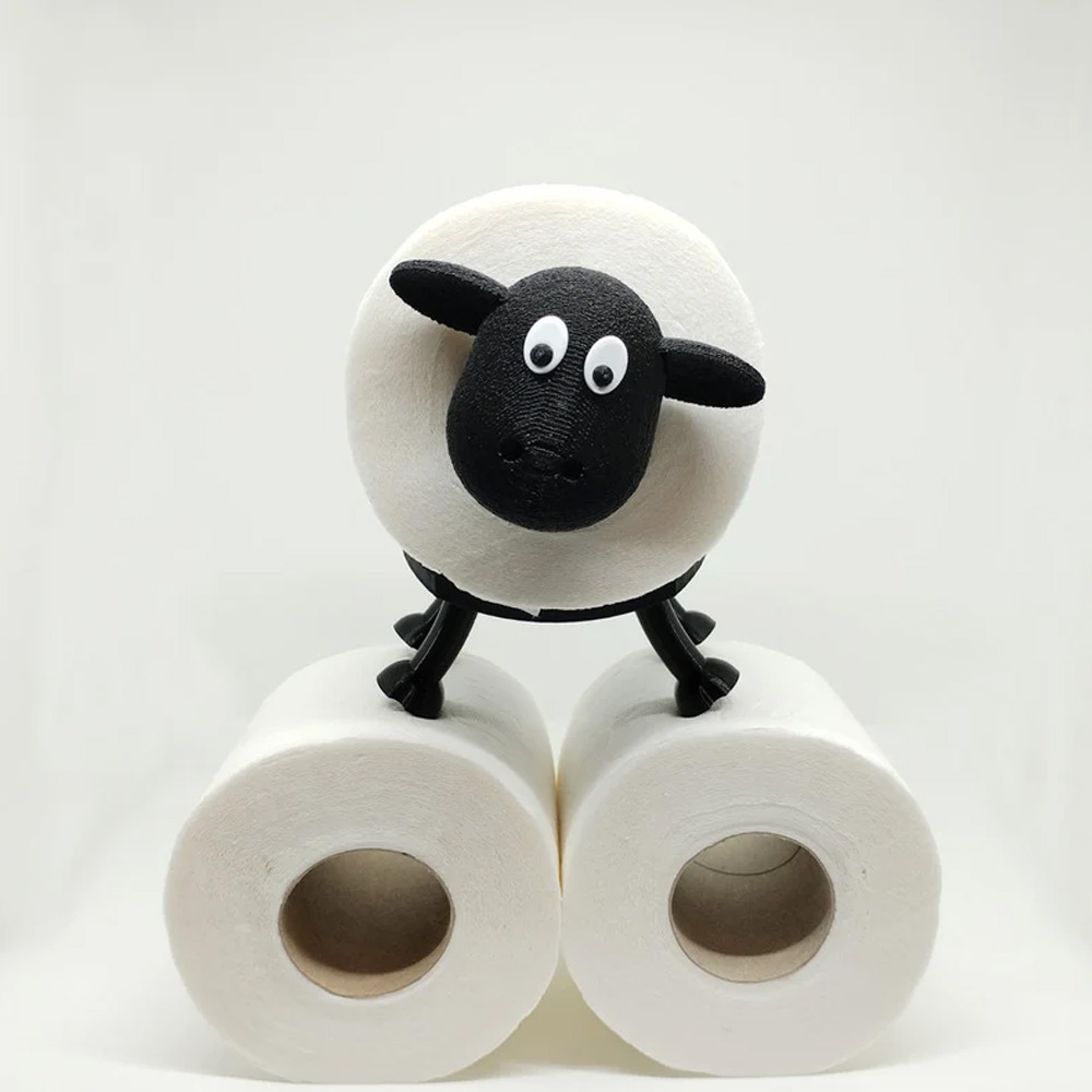 Rustic Farmhouse-Inspired Sheep Shaped Toilet Paper Roll Holder for Bathroom Decor, Charming Countertop or Wall-Mounted Tissue Dispenser, Funny Gift Idea for Animal Lovers