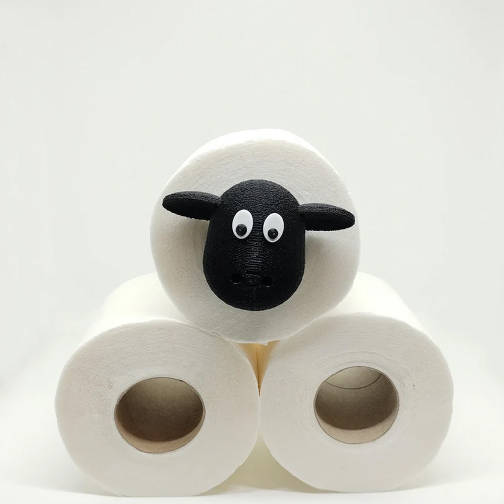 Rustic Farmhouse-Inspired Sheep Shaped Toilet Paper Roll Holder for Bathroom Decor, Charming Countertop or Wall-Mounted Tissue Dispenser, Funny Gift Idea for Animal Lovers