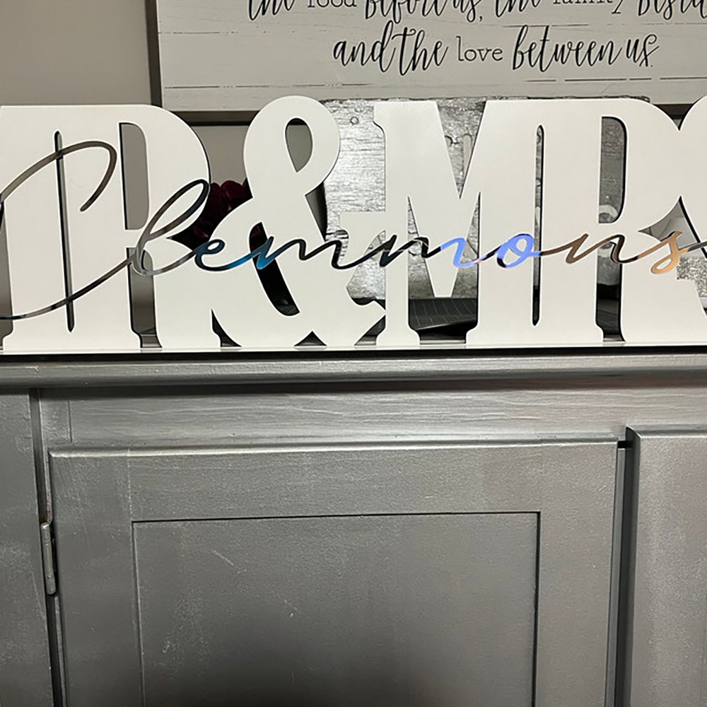 Mr & Mrs Wedding Sign, Wedding Centerpiece Top Table Sign, Wedding Table Decor, Sweetheart Freestanding Letter Sign, Wedding Gift Souvenir