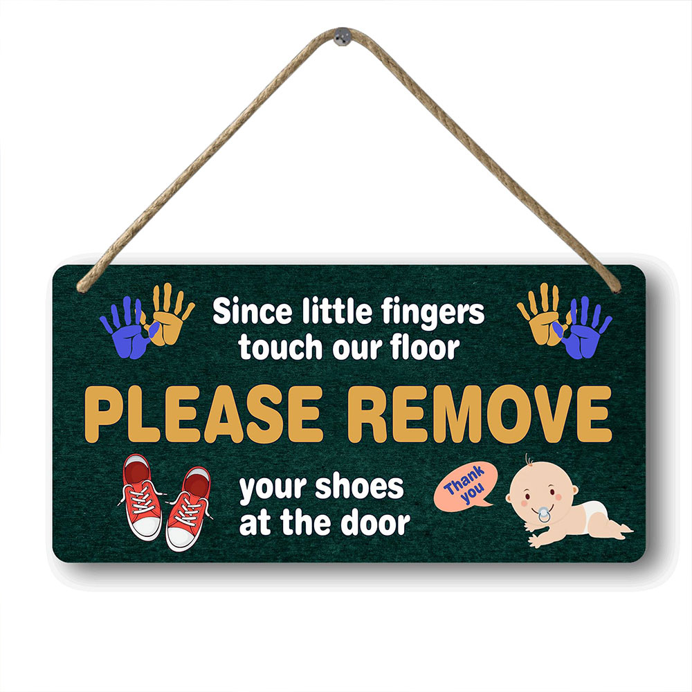 Baby Sleeping Signs with Rope, Please Do Not Ring Doorbell Sign, Please Remove Your Shoes Sign, Door Decoration, Gifts for Families with Children