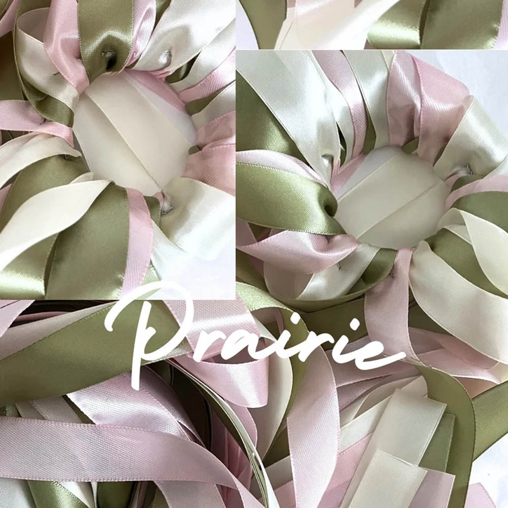 Personalized Round Bridal Bouquet, Round Ritual of Ribbons, Satin&Polyester, Ribbon Bracelet