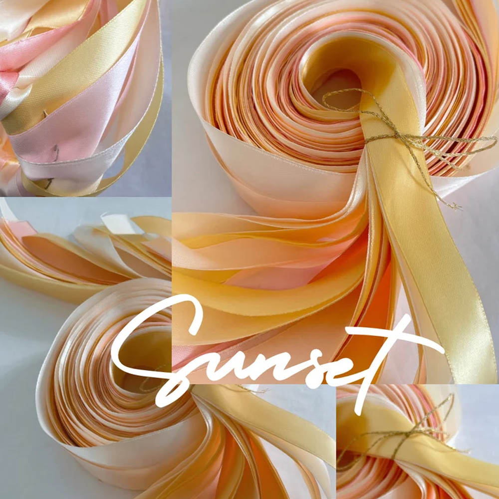 Personalized Round Bridal Bouquet, Round Ritual of Ribbons, Satin&Polyester, Ribbon Bracelet