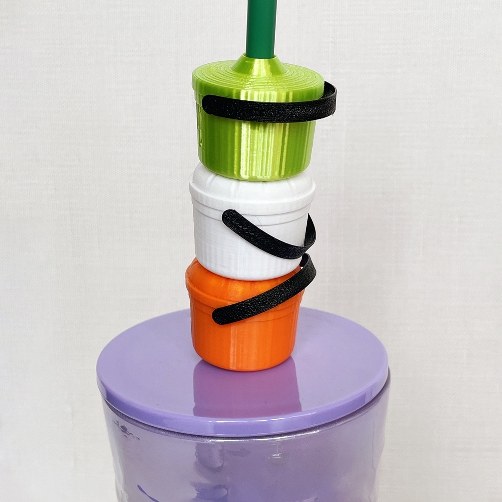 Custom 3D Printed Tumbler Straw Toppers, Ghost Pumpkin Witch Halloween Boo Buckets, Vintage 1986 Halloween Gift