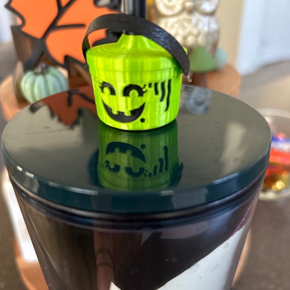 Custom 3D Printed Tumbler Straw Toppers, Ghost Pumpkin Witch Halloween Boo Buckets, Vintage 1986 Halloween Gift
