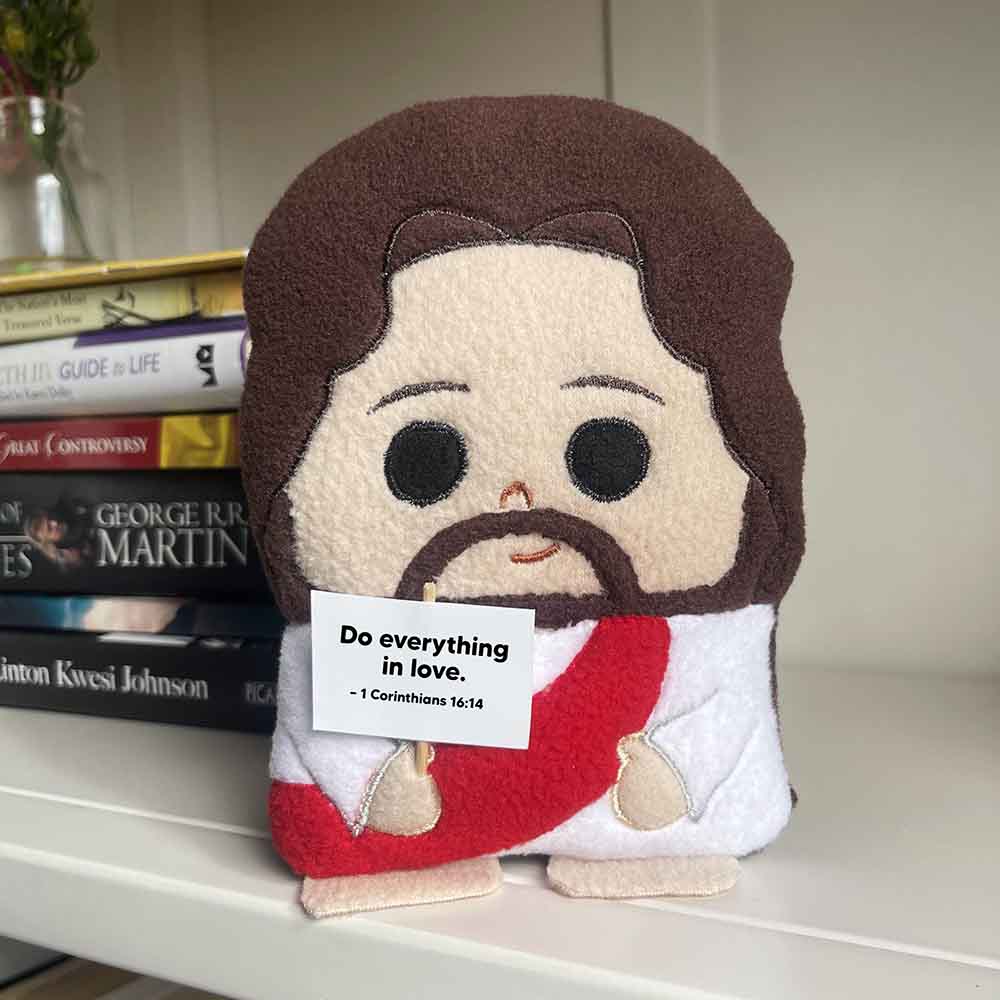 Personalized Message Jesus Plushie, Cute Jesus Plush, Doll for Baptism/Birthday, Custom Present for Religious